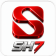 SH7 Game logo featuring a glossy red 3D S icon with metallic silver and red SH7 text on a white background.